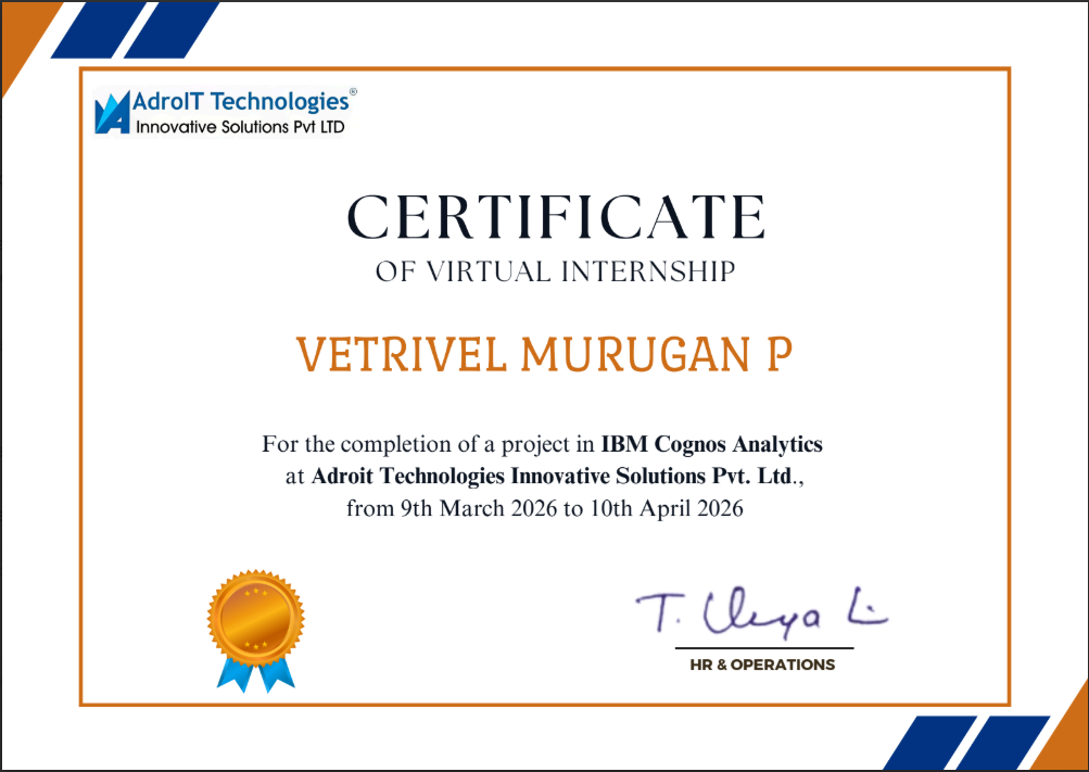 IBM Cognos Analytics Virtual Internship